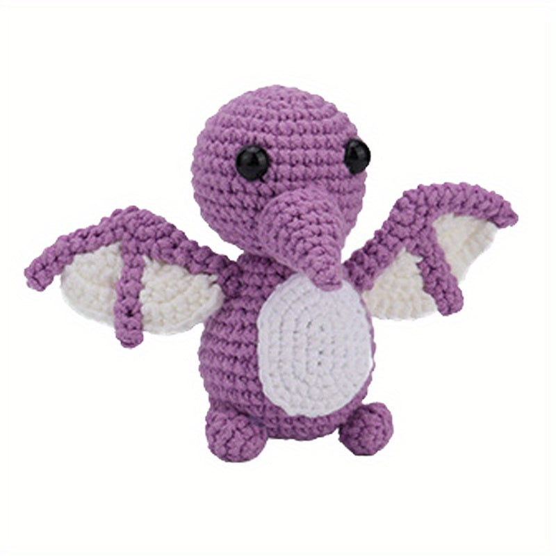 Crochet Materials Kit Tutorial Kit Pterosaur Yarn Doll Parent-Child DIY Handicraft English Instruction Manual