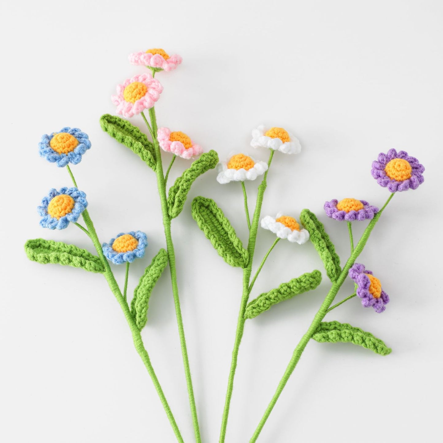 Symbolizing Hope, Multi-Headed Crocheted Daisy Flower Bouquet, Perfect for Students, Teachers, and Pure Love Blossoms