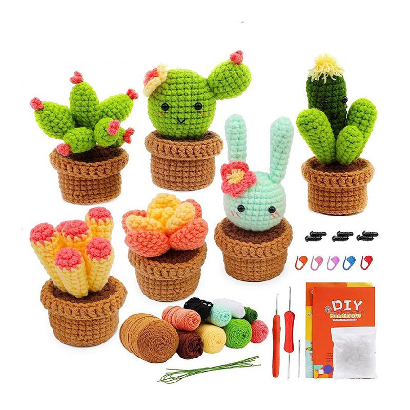 New Arrival: DIY Crochet Material Kit for Beginners - Create Your Own Cactus and Succulent Potted Plants