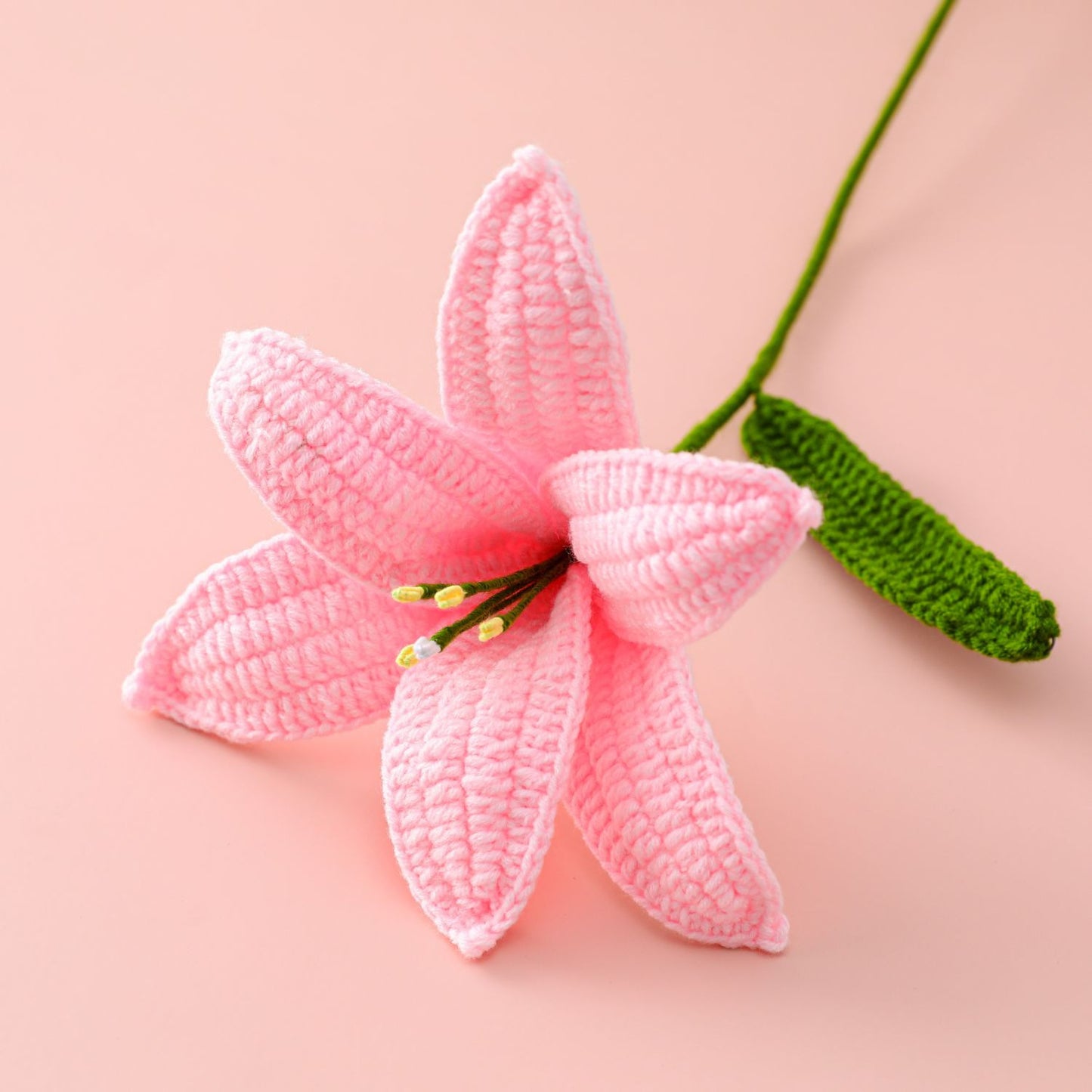 Light Luxury Style - Handcrafted Lily Bouquet for Gifting to Friends - Crochet Home Decor to Create a Cozy Atmosphere with Milk Cotton Crocheted Flowers