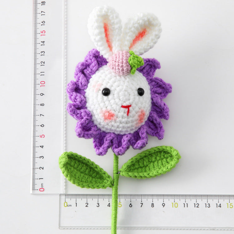 Children Birthday Souvenir Bouquet Gift- Crocheted Sunflower, Giant Rabbit, Fruits, Strawberries, Watermelons, and Carrots