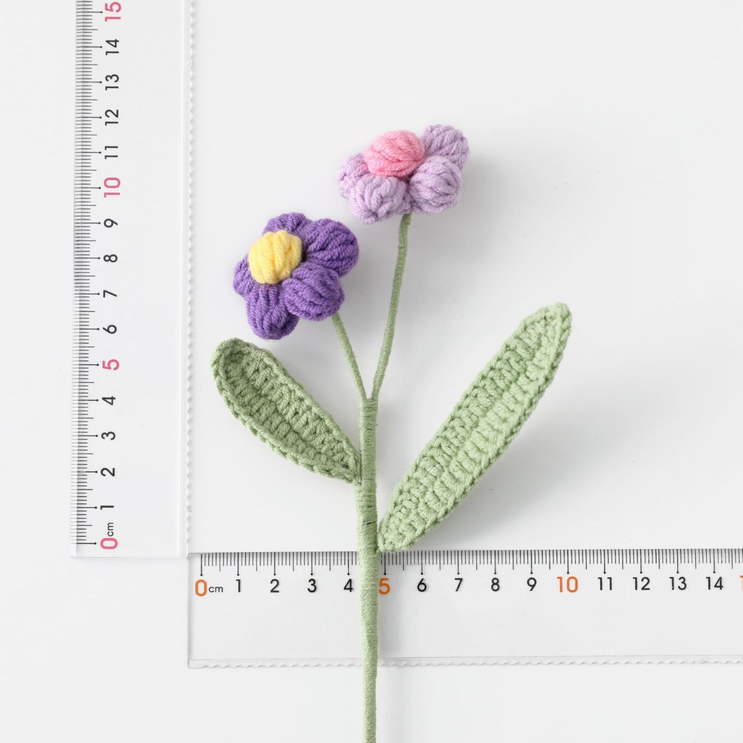 Trendy Instagram-style Double-Headed Yarn Crochet Puff Flower, Ready-Made Flower Branch, Planting Material, Art Flower Basket, Flower Arrangement, Birthday Gift