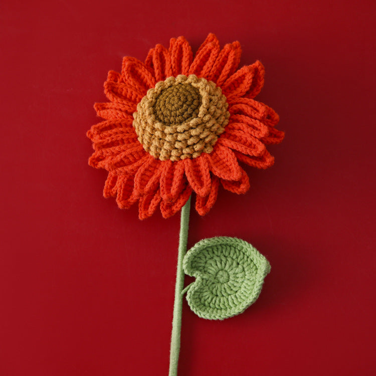 Handcrafted Double-Layered Sunflower Bouquet with 36 Petals - Ready-Made, Hand-Crochet, Eternal Flowers for Teacher's Day and Graduation Season