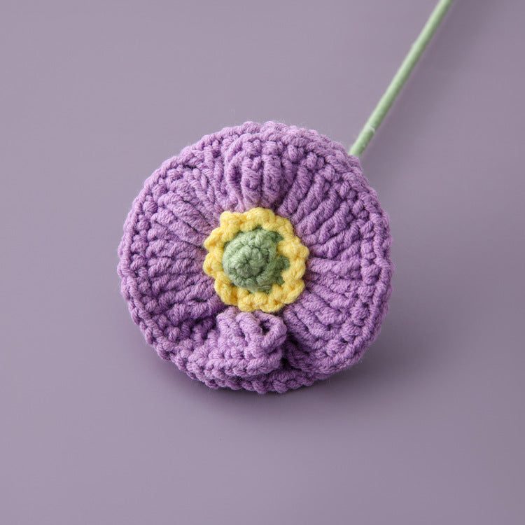 Mother's Day, International Women's Day, and Teacher's Day: Yarn Crocheted Bouquet with Poppy Flowers, Ready-Made Materials for Gifting Dreams and Expressing Gratitude