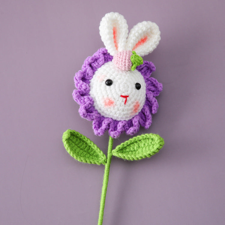 Children Birthday Souvenir Bouquet Gift- Crocheted Sunflower, Giant Rabbit, Fruits, Strawberries, Watermelons, and Carrots