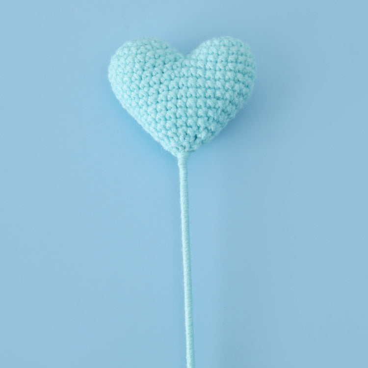 Crocheted Yarn Love Heart - Single Finished Piece, Ideal as a Birthday Gift, Match for DIY Bouquet Making, Perfect for Gifting to Your Girlfriend