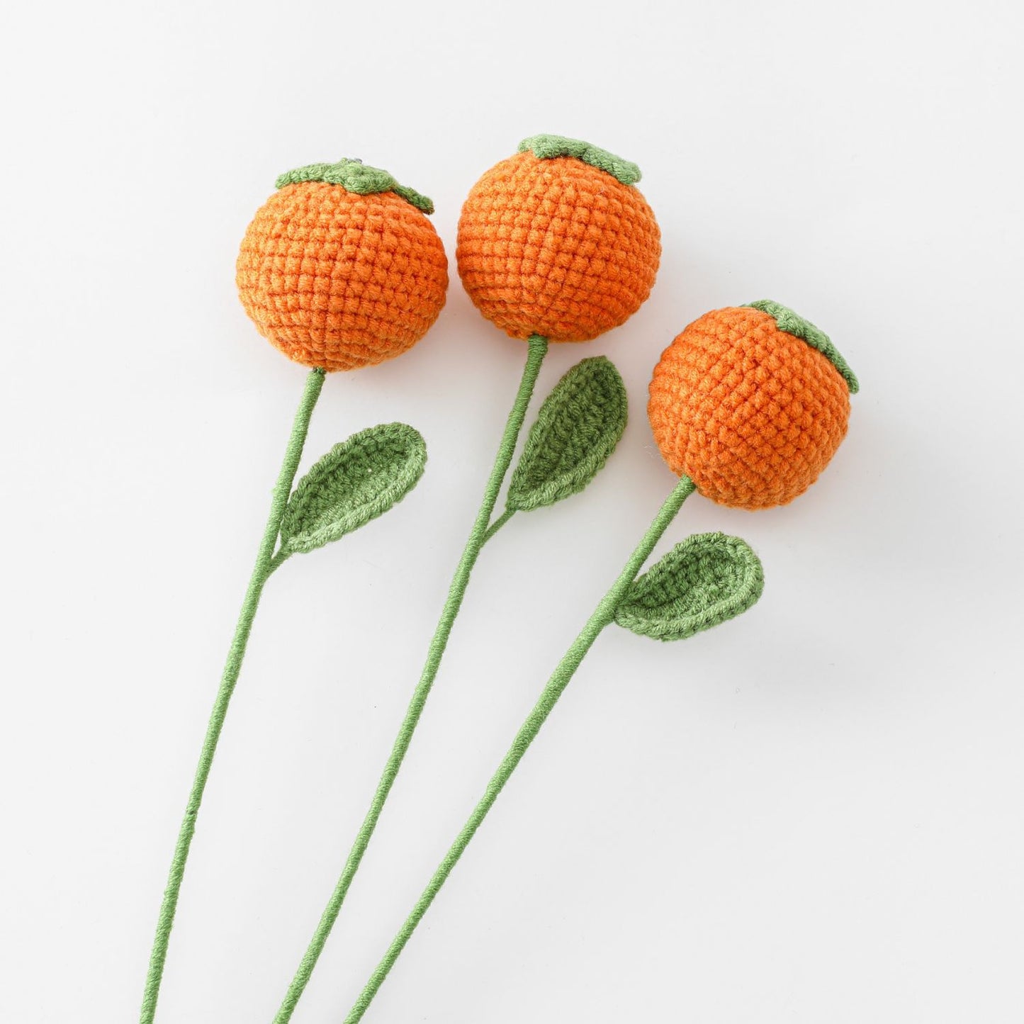 Lucky Persimmons: Crocheted Persimmon Flower Branches with Good Omen for New Year, Weddings, Finished Bouquet for Living Room Vases and Decorations