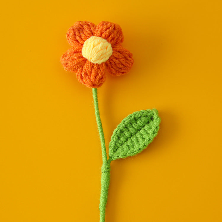 Five Ply Milk Cotton Crocheted Big Puff , Single-Headed Puff Flower Bouquet, Finished Flower Arrangement for Flower Shops, Gift Packaging, and Floral Materials