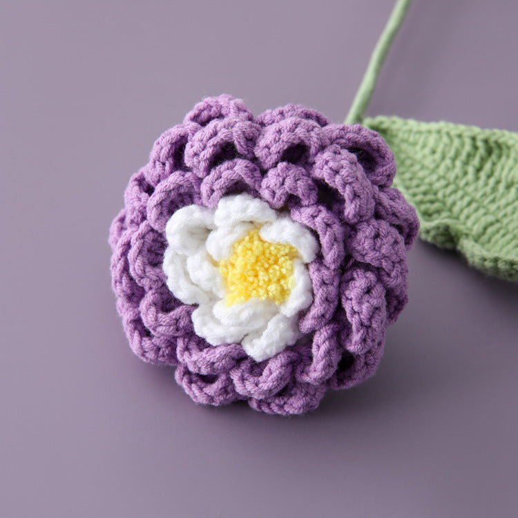 Artistry, Yarn Peony Flower Branches - Perfect Finished Product for Mother's Day, Teacher's Day, and Souvenir Gifts