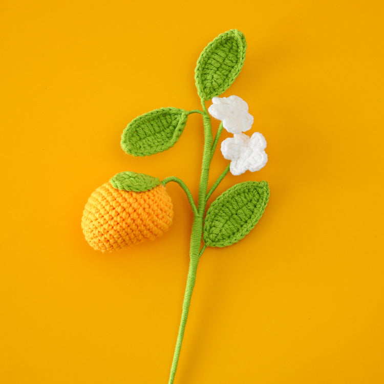 Creative Handcrafted Crocheted Fruit Flower Branches: Fruit Bouquet with Banana, Durian, Grapes, Loquat, and Starfruit