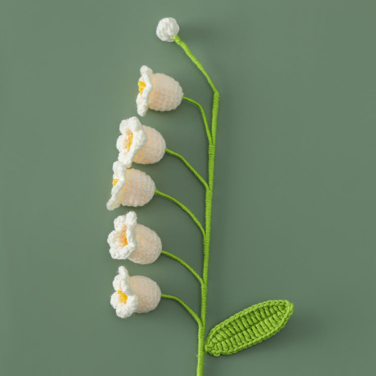 Handcrafted Cotton Lily of the Valley Bouquet - Finished Flower Branch, Perfect Gift for Teachers, Graduation Season, and Welcoming Happiness Back