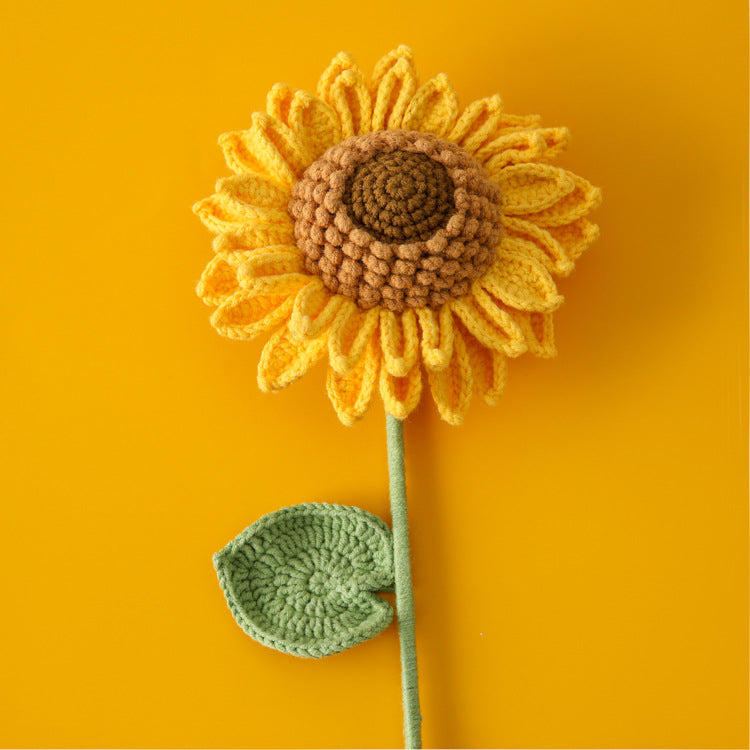 Handcrafted Double-Layered Sunflower Bouquet with 36 Petals - Ready-Made, Hand-Crochet, Eternal Flowers for Teacher's Day and Graduation Season