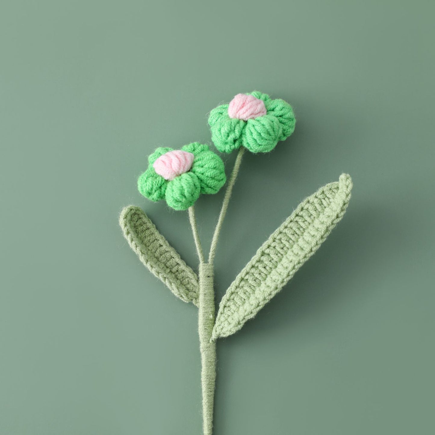 Trendy Instagram-style Double-Headed Yarn Crochet Puff Flower, Ready-Made Flower Branch, Planting Material, Art Flower Basket, Flower Arrangement, Birthday Gift