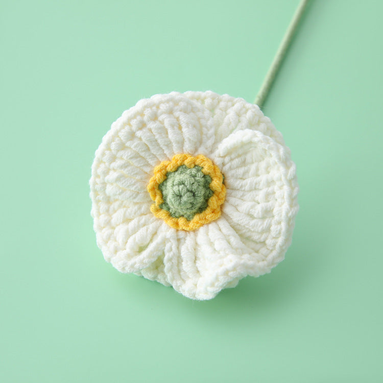 Mother's Day, International Women's Day, and Teacher's Day: Yarn Crocheted Bouquet with Poppy Flowers, Ready-Made Materials for Gifting Dreams and Expressing Gratitude