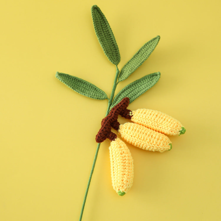 Creative Handcrafted Crocheted Fruit Flower Branches: Fruit Bouquet with Banana, Durian, Grapes, Loquat, and Starfruit