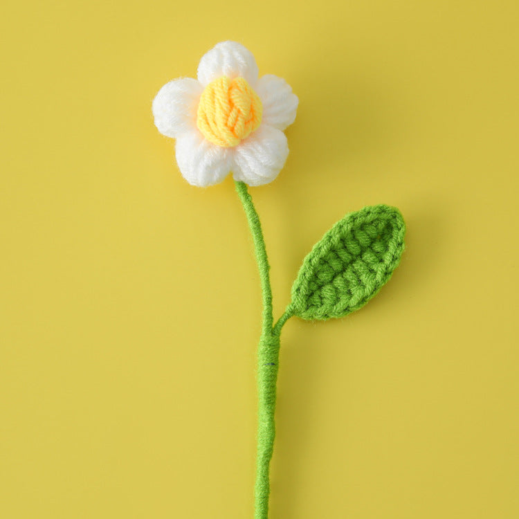 Five Ply Milk Cotton Crocheted Big Puff , Single-Headed Puff Flower Bouquet, Finished Flower Arrangement for Flower Shops, Gift Packaging, and Floral Materials