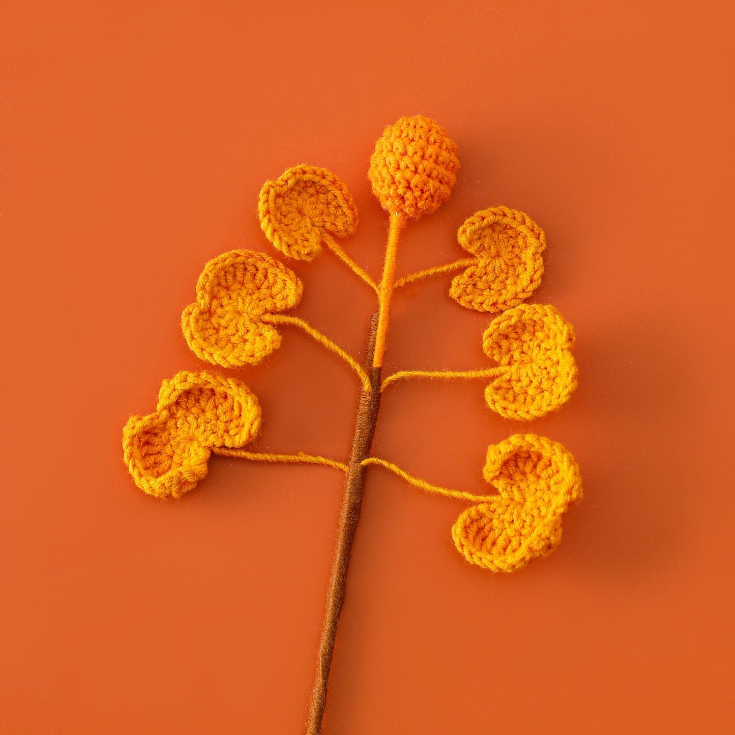 Yarn Ginkgo Leaf Flower Branches: Autumn Delight with an Artistic Vintage and Fairy Tale Aesthetic