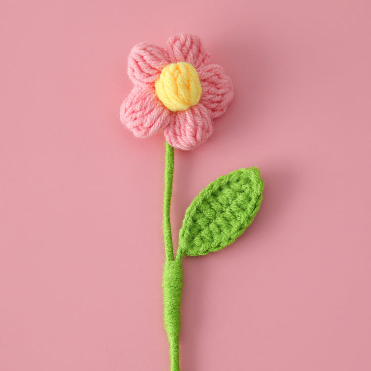 Five Ply Milk Cotton Crocheted Big Puff , Single-Headed Puff Flower Bouquet, Finished Flower Arrangement for Flower Shops, Gift Packaging, and Floral Materials