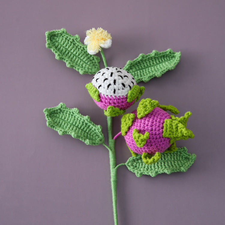 Creative Handcrafted Crocheted Fruit Flower Branches: Fruit Bouquet with Banana, Durian, Grapes, Loquat, and Starfruit