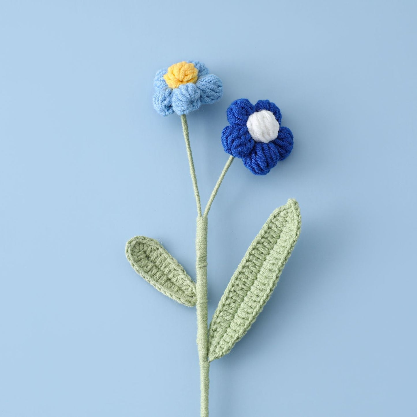 Trendy Instagram-style Double-Headed Yarn Crochet Puff Flower, Ready-Made Flower Branch, Planting Material, Art Flower Basket, Flower Arrangement, Birthday Gift