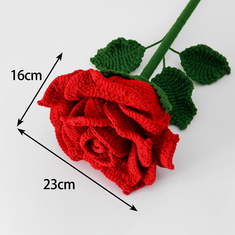 Finished Large-Sized Crochet Thai Rose Bouquet - Available in Four Sizes, Ideal as Everlasting Roses for Couples' Birthdays and Anniversaries