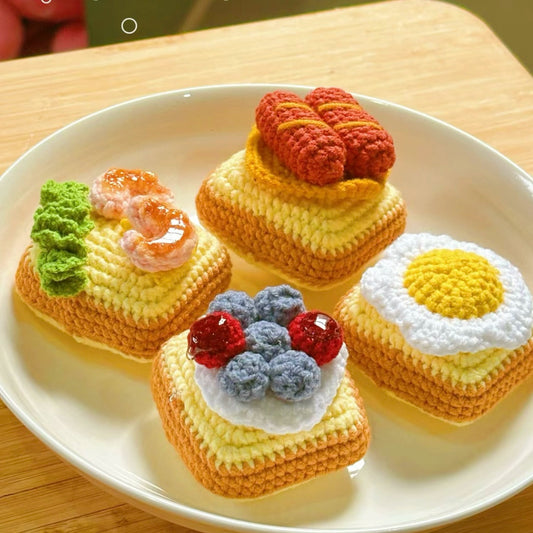 PATTER: Fun Crochet Toast Keychain - Yarn Bread Slice Charm for Keychains or Bags, Perfect Gift for Best Friend