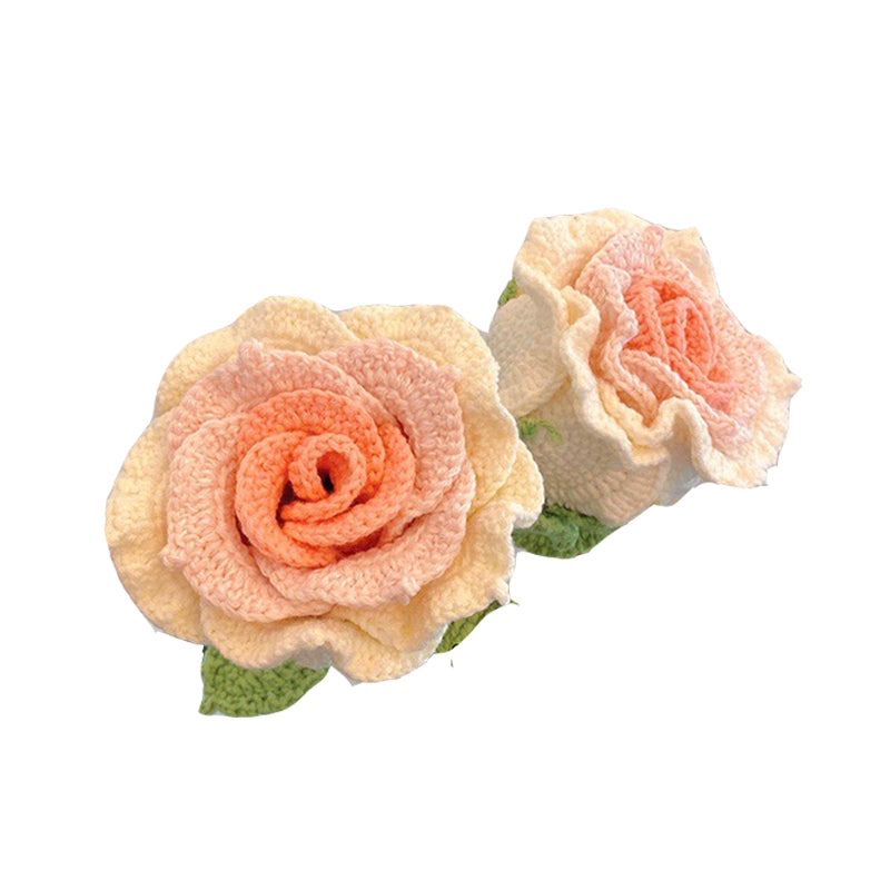 MATERIAL KIT: DIY Crochet Flower Bouquet Kit - Sunflower & Rose Mixed Arrangement, Perfect for Girlfriend