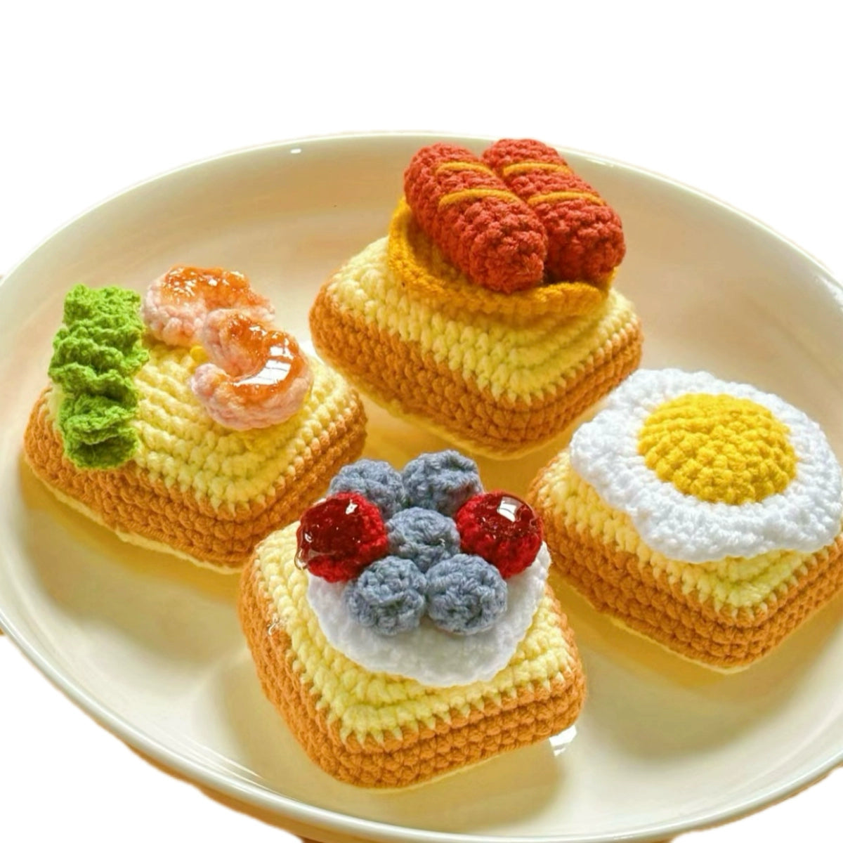 PATTER: Fun Crochet Toast Keychain - Yarn Bread Slice Charm for Keychains or Bags, Perfect Gift for Best Friend