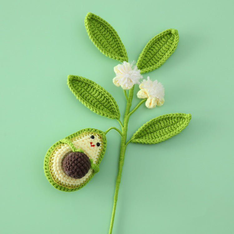 Creative Handcrafted Crocheted Fruit Flower Branches: Fruit Bouquet with Banana, Durian, Grapes, Loquat, and Starfruit