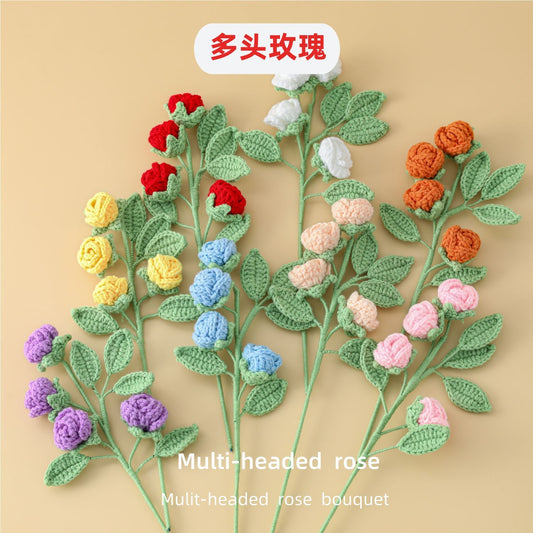 Preserved Flower Artificial Multi-Head Rose Bouquet - Wedding Scene Decoration Handheld Bouquet, gift for Valentine's Day, Gift for Girlfriend