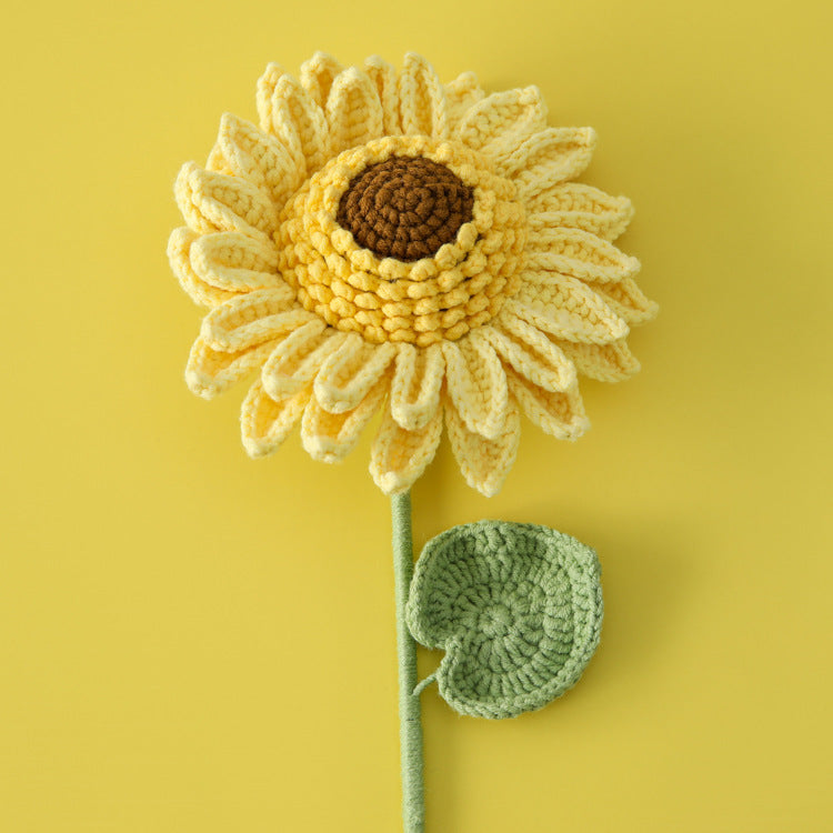 Handcrafted Double-Layered Sunflower Bouquet with 36 Petals - Ready-Made, Hand-Crochet, Eternal Flowers for Teacher's Day and Graduation Season