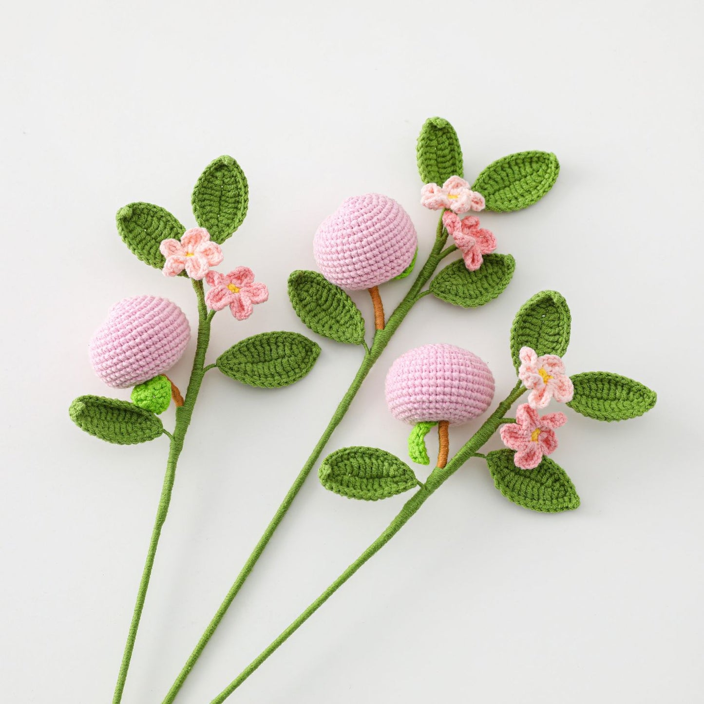 Blossoming Peach Flowers to Delight Your Heart, Crocheted Peach Flower Bouquet in Lovely Peach Pink - Perfect for Lovely Girls