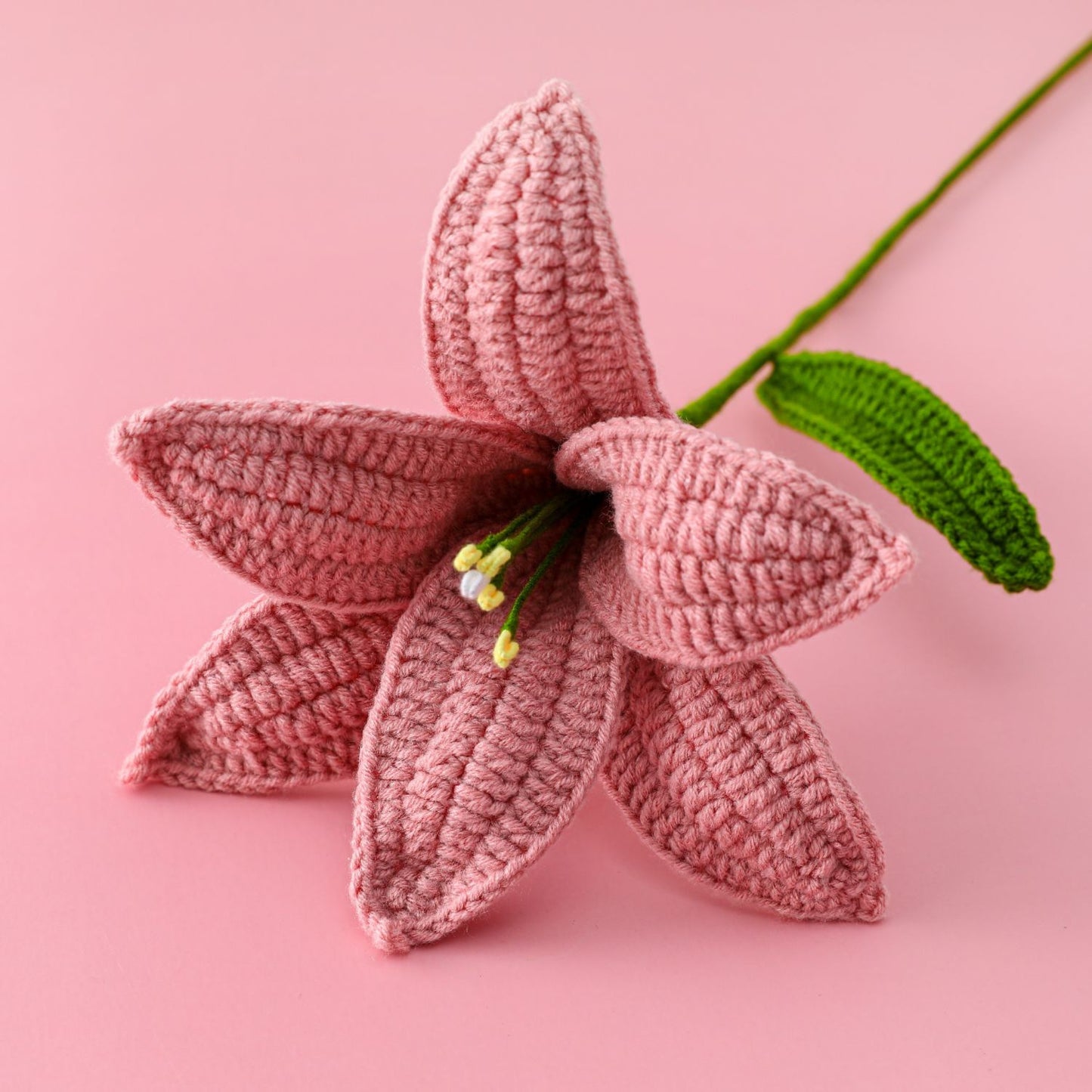 Light Luxury Style - Handcrafted Lily Bouquet for Gifting to Friends - Crochet Home Decor to Create a Cozy Atmosphere with Milk Cotton Crocheted Flowers