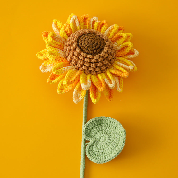 Handcrafted Double-Layered Sunflower Bouquet with 36 Petals - Ready-Made, Hand-Crochet, Eternal Flowers for Teacher's Day and Graduation Season