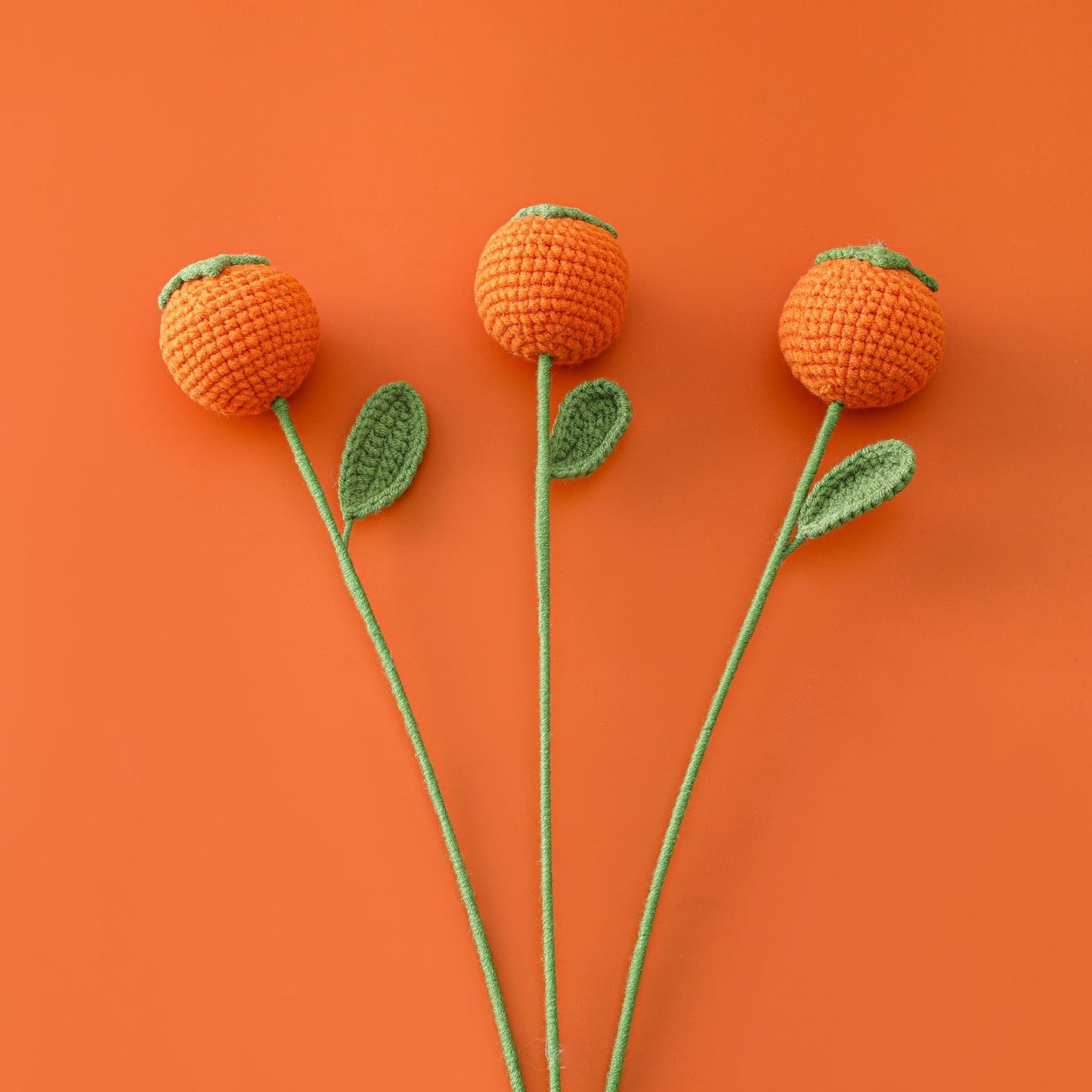 Lucky Persimmons: Crocheted Persimmon Flower Branches with Good Omen for New Year, Weddings, Finished Bouquet for Living Room Vases and Decorations