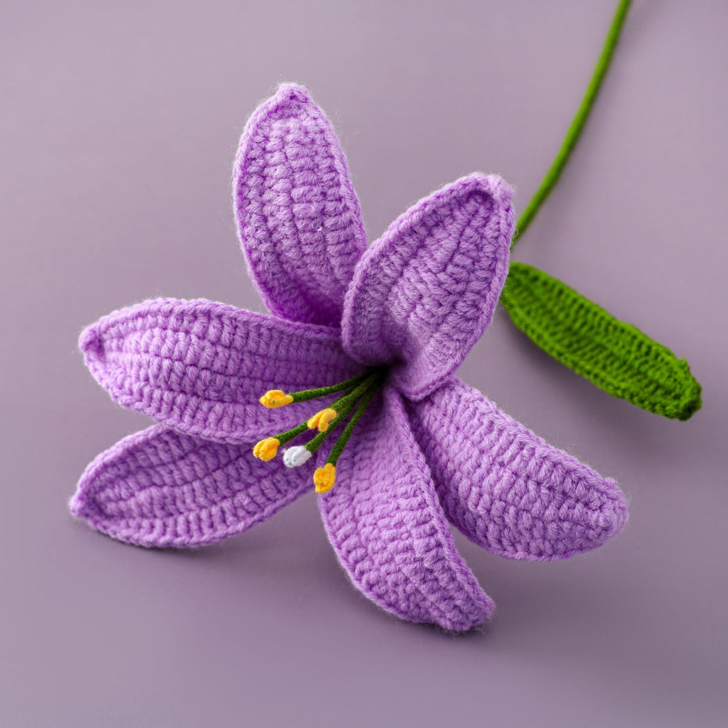 Light Luxury Style - Handcrafted Lily Bouquet for Gifting to Friends - Crochet Home Decor to Create a Cozy Atmosphere with Milk Cotton Crocheted Flowers