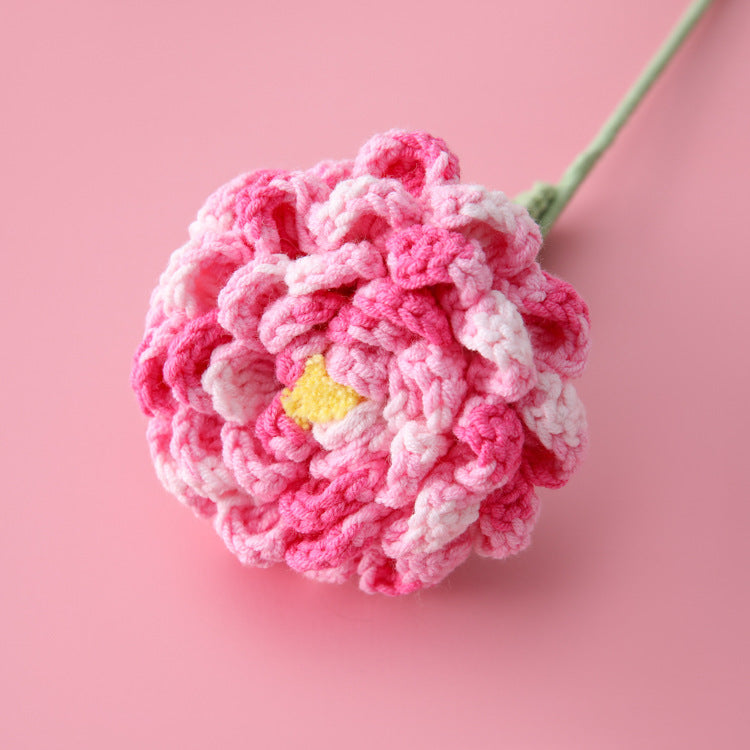 Artistry, Yarn Peony Flower Branches - Perfect Finished Product for Mother's Day, Teacher's Day, and Souvenir Gifts