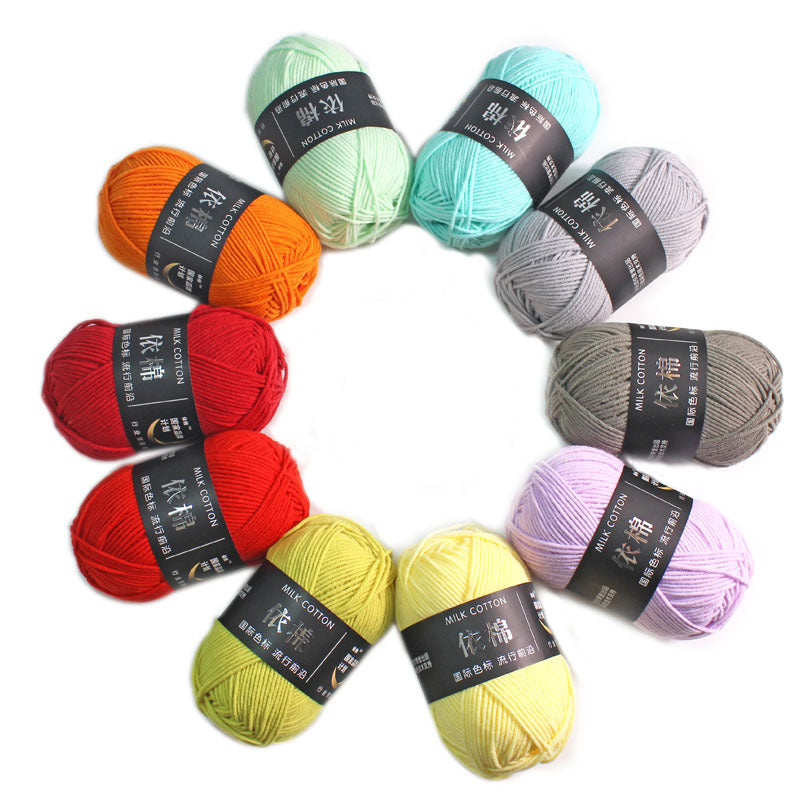 AA High-Quality 4 Ply Crochet Yarn Versatile 50g Milk Cotton Yarn Perfect for Crochet, Knitting, and Amigurumi Creations