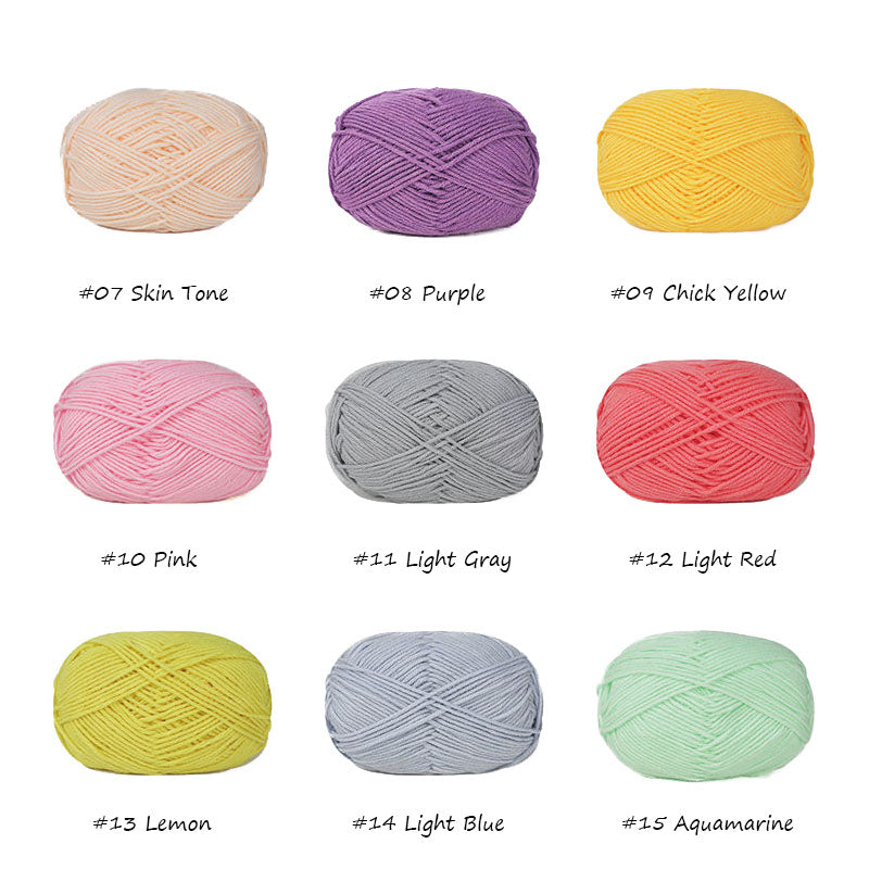 AA High-Quality 4 Ply Crochet Yarn Versatile 50g Milk Cotton Yarn Perfect for Crochet, Knitting, and Amigurumi Creations